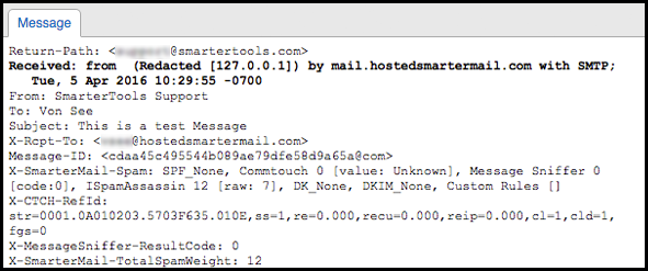 SmarterMail Header Information