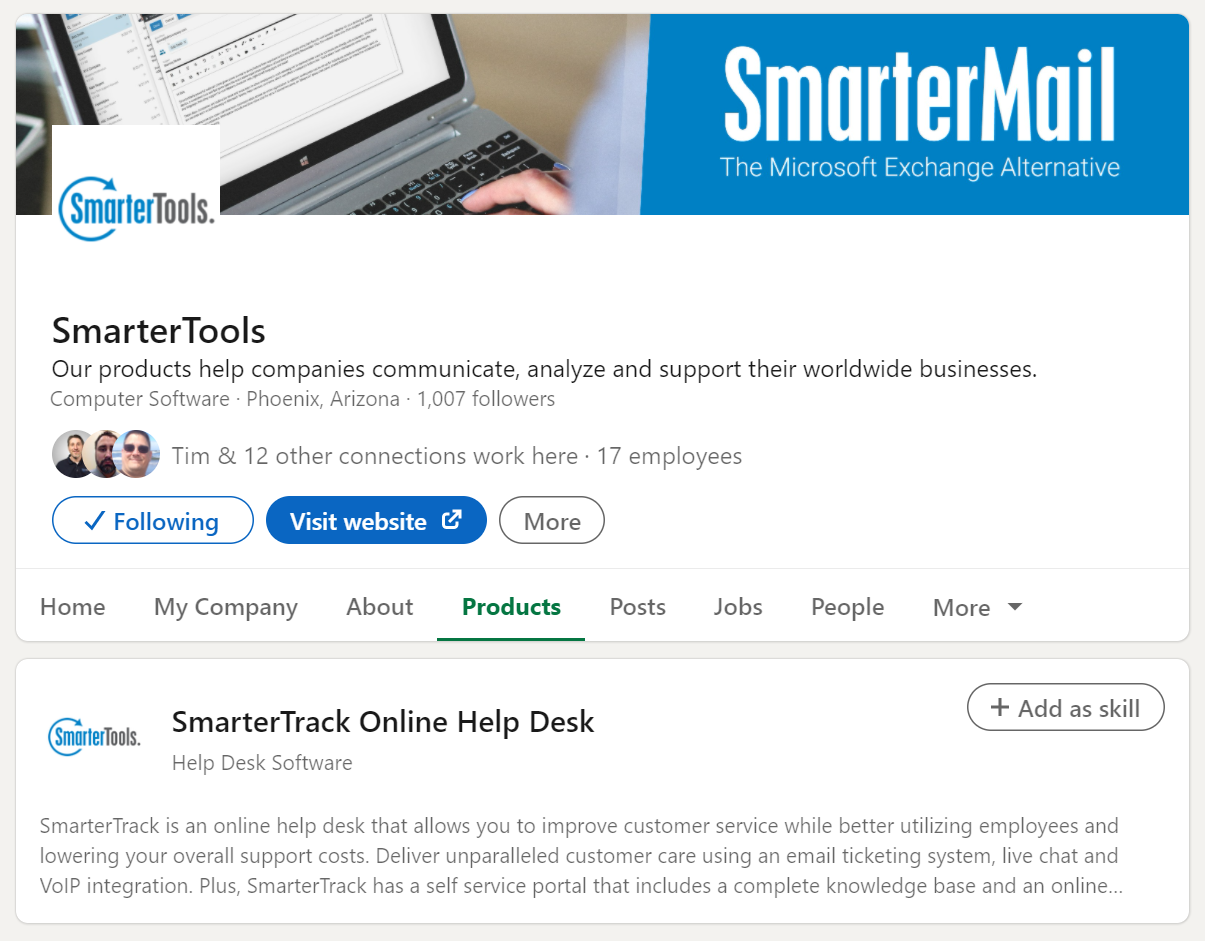 SmarterTools SmarterTrack Product Page