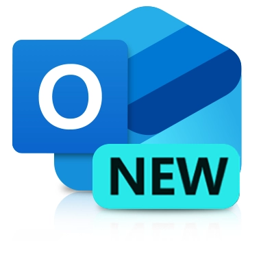 image of a screen displaying the new Outlook logo