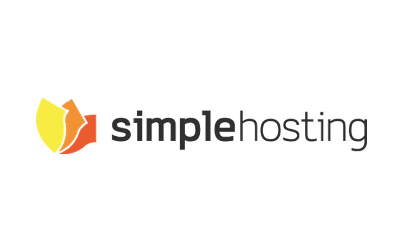 Simple Hosting logo with abstract orange and yellow flame design