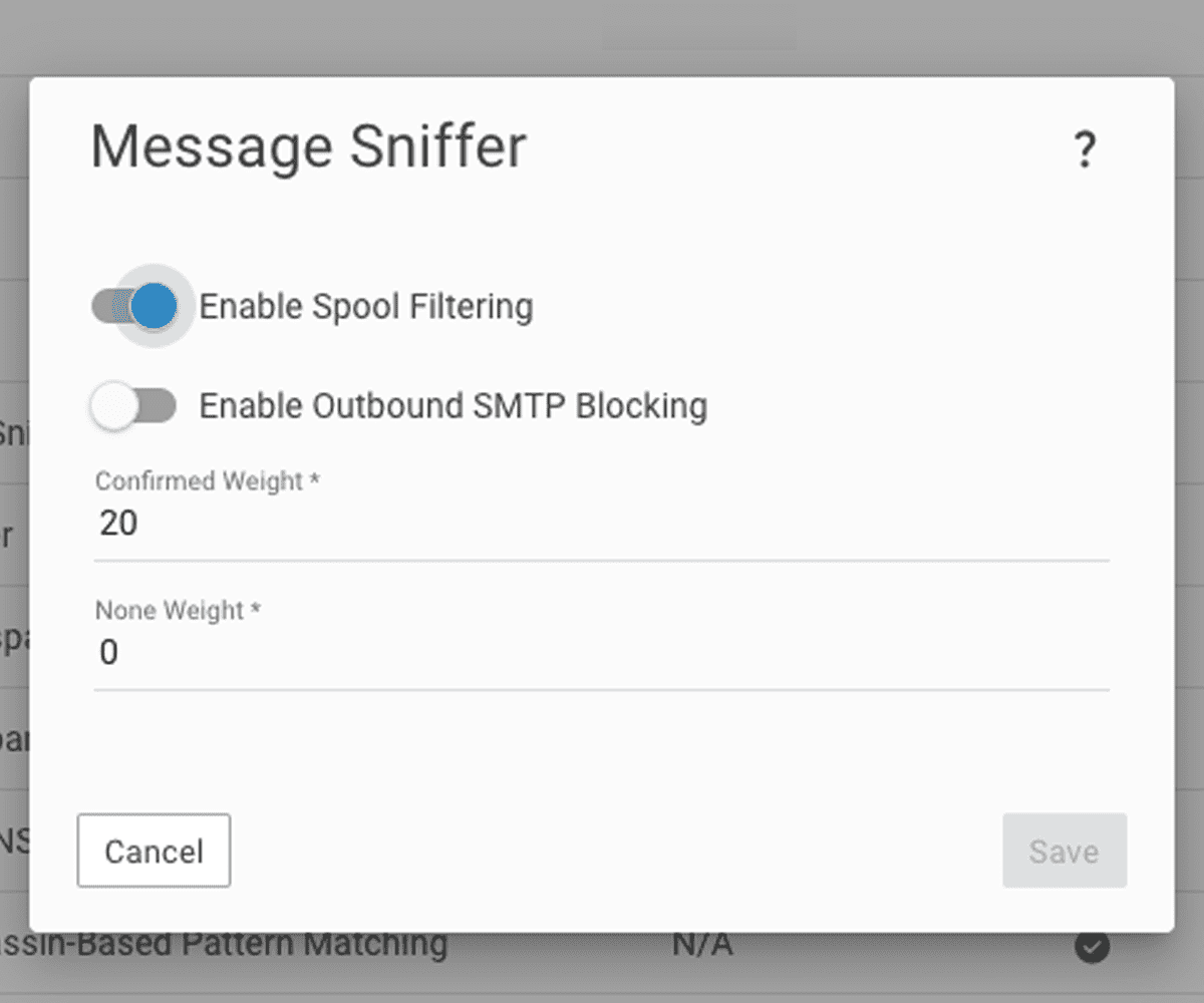 Message Sniffer in SmarterMail
