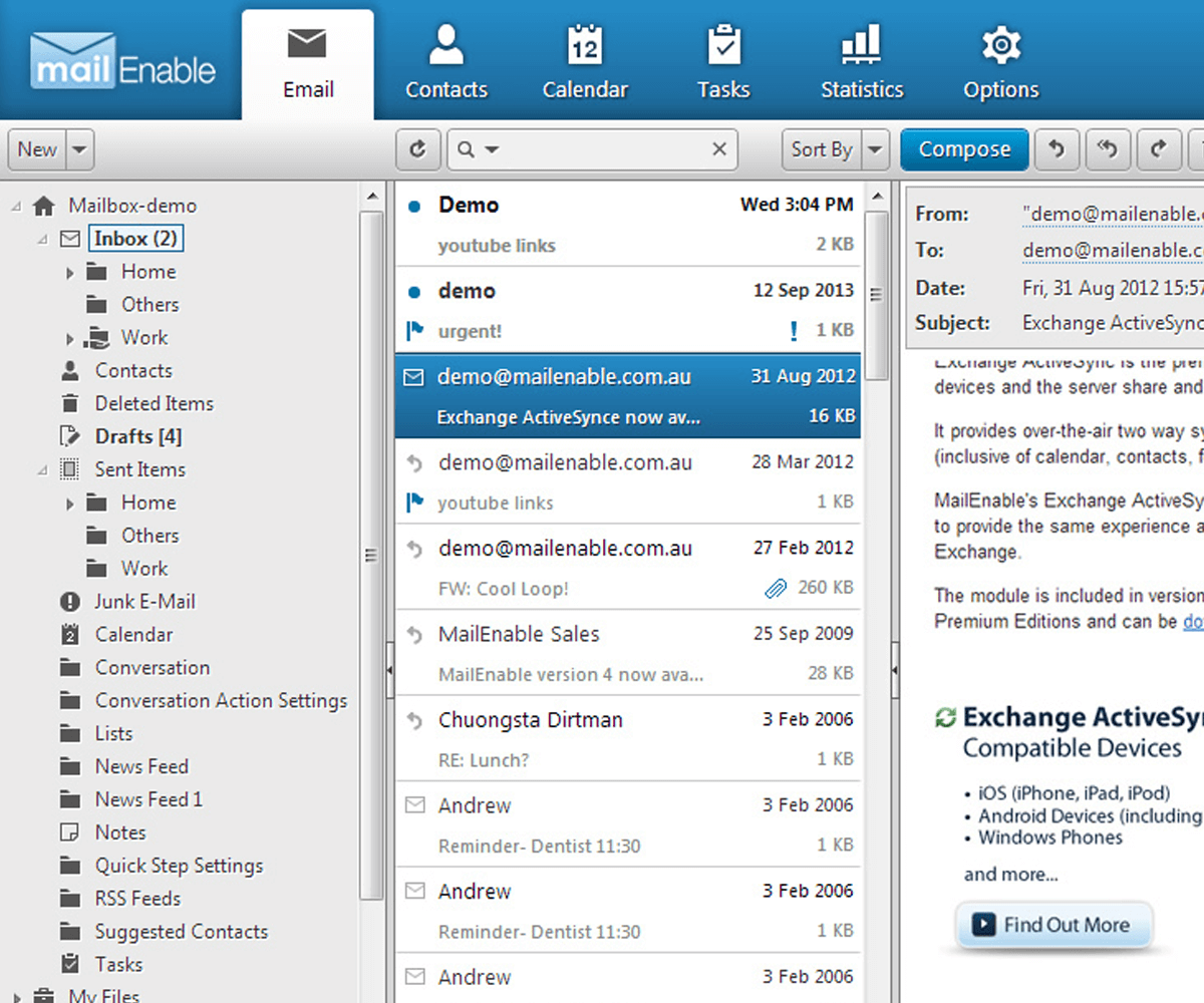 MailEnable Webmail Interface